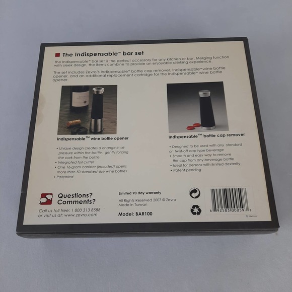 5 For $20.00 Zevro Indispensable Bar Set,Wine Bottle Opener,Bottle Cap Remover - Picture 2 of 9